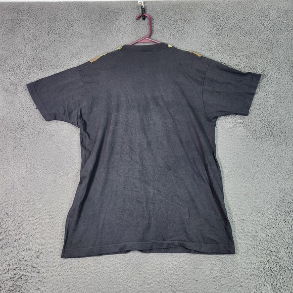 Vintage Fruit Of The Loom Shirt Mens Large Black Colorful Patchwork Graphic Tee - Picture 5 of 6